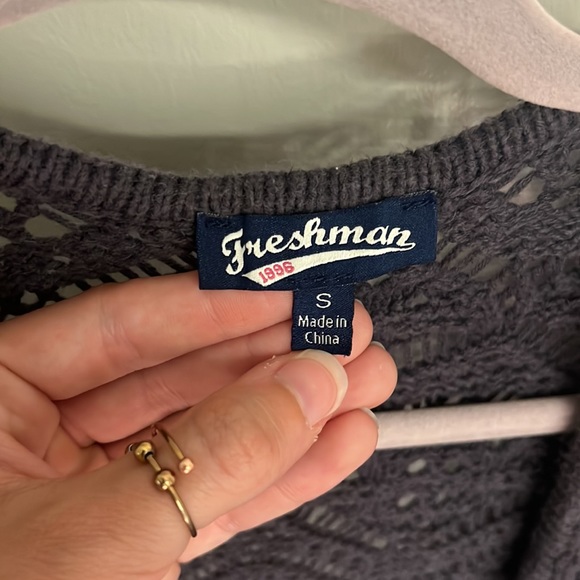 Long navy blue sweater - Picture 3 of 3